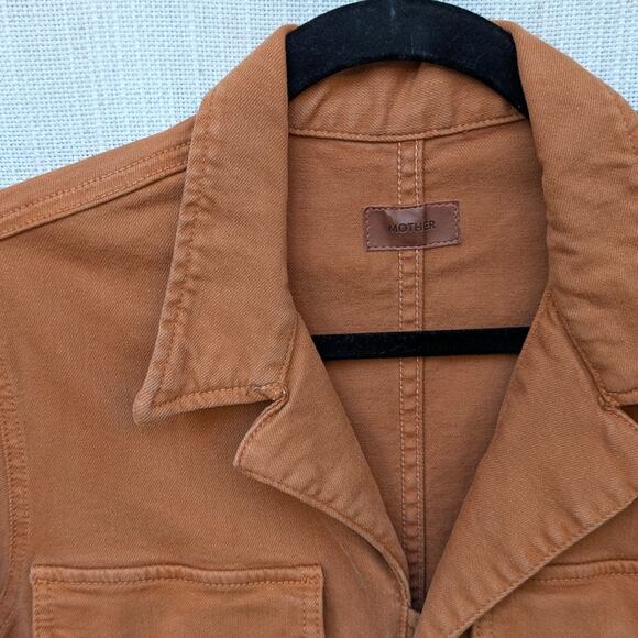 Anthropologie Mother Orange Brown The Fixer Denim Utility Jumpsuit, Size XS - Picture 4 of 13